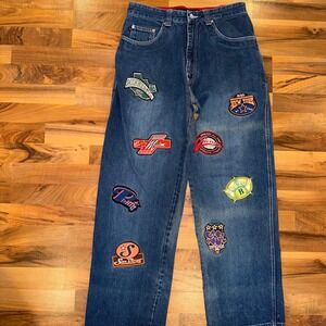 Vintage 90's Concrete Legends Men's Patchwork Denim Jeans W34 L34 athletic patch
